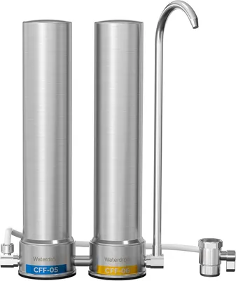 A studio product shot of a water filtration system.