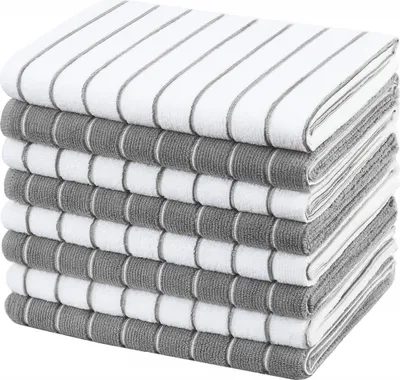 Produktbild von Geschirrtücher 8er-Set Microfaser 45 x 65 cm Grau und Weiß