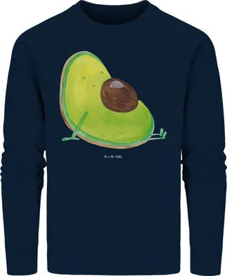Produktbild von Mr. & Mrs. Panda Bio Baumwoll Pullover Avocado Schwangerschaft Größe S - French Navy - Geschenk, Pulli, Sweatshirt, Rundhals, Liebe, Sweater, Geburt, Babyparty