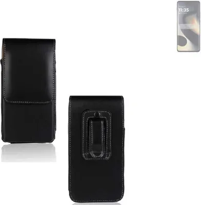 Produktbild von K-S-Trade Gürteltasche kompatibel mit Motorola Edge 2024 Schutz Hülle Handy Hülle mit Magnetverschluss Holster in schwarz