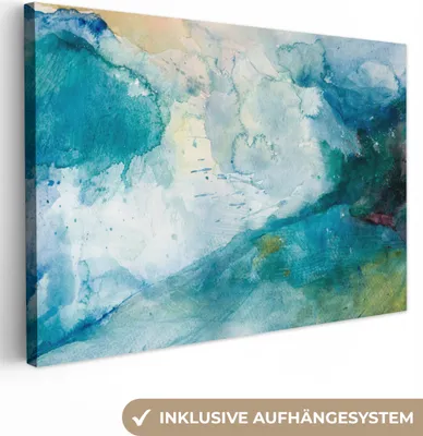 Obrázek produktu pro OneMillionCanvasses® - Obrazy na plátně - 140x90 cm, Moře - Bouře - Akvarel, nástěnné umění Vytisknout Nástěnná dekorace