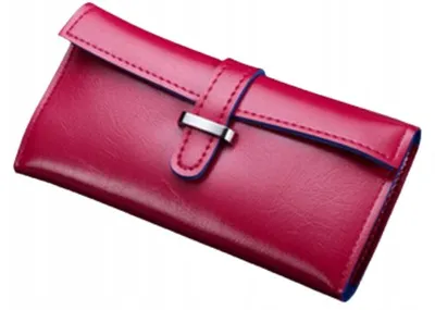 Produktbild von Großer Weicher Portemonnaie aus Kunstleder in Fuchsia