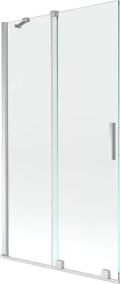 Produktbild von Mexen Velar Duschabtrennung 2-flügelig, verschiebbar 100 x 150 cm, transparent, Chrom - 896-100-000-01-01