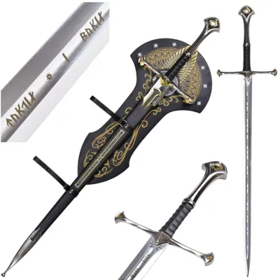Zdjęcie produktu dla Model miecza królewskiego w stylu fantasy z pochwą i uchwytem ściennym, 129 cm – ozdobny miecz długi ze stali nierdzewnej, dekoracja do domu, pomysł na prezent JT6334