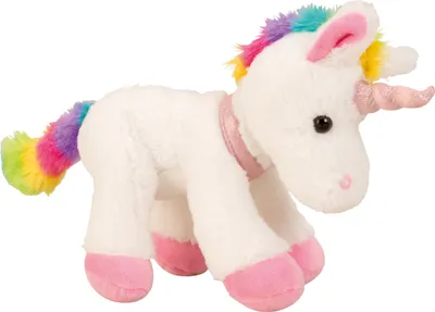 Produktbild von Kuscheliges Plüsch Einhorn Plüschtier Kuscheltier zum liebhaben mit Regenbogen Frisur Höhe 21 cm