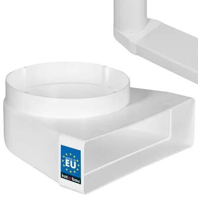 Productafbeelding van 90°-bochtstuk voor ventilatiekanaal 204 x 60 mm kunststof
