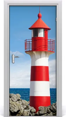 Produktbild von Tulup Türaufkleber 95x205 cm Dekorative Aufkleber Selbstklebend Wasserdichte Tapete Abnehmbar Schlafzimmer Wohnzimmer Wohnkultur - Selbstklebende Leuchtturm