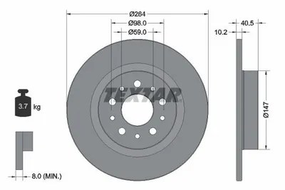 Zdjęcie produktu dla Tarcza Hamulcowa Fiat Tył 500L 1,4-1,6 13-