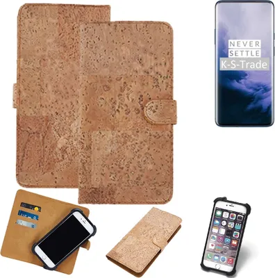 Produktbild von K-S-Trade Hülle kompatibel mit OnePlus 7T Pro  Kork Handyhülle Cover  Schutzhülle TPU Case Bumper in Hellbraun, (1x)