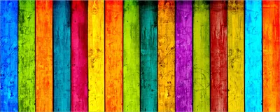 Produktbild von Wallario Poster - Buntes Holz - bunte Streifen mit Farbe und Holzstruktur, Kunstdruck Größe: 50 x 125 cm