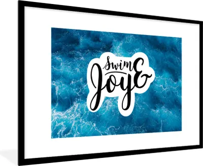 Produktbild von MuchoWow® Gerahmtes Poster Meer - Wellen - Zitate 90x60 cm - Poster mit Schwarzem Bilderrahmen Wandposter Rahmen Foto Bilder - Wanddekoration - Fotos
