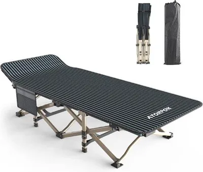 Productafbeelding van Opklapbaar campingbed voor 1 persoon, zwart