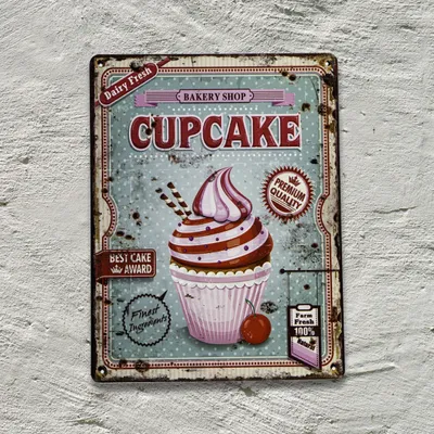 Produktbild von Ein sehr schönes Blechschild, Cupcakemotiv