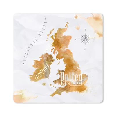 Produktbild von MuchoWow® Mauspad Mousepad Weltkarte - England - Aquarell 30x30 cm - Mousepads - Maus Mat - Pad - Mausunterlage - Gaming