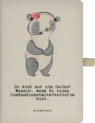 Produktbild von Mr. & Mrs. Panda notizbuch Kundendienstmitarbeiterin Herz - Transparent - Geschenk, A5, Spruch, Tagebuch, Lustig, Backoffice Mitarbeiter, Journal, Notizheft, Kladde