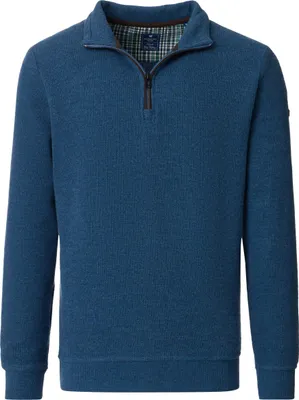 Produktbild von REDMOND Casual Herren Strick-Troyer Zipper Comfort Blau XL