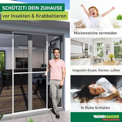 Produktbild von Fliegengitter Schiebetüre aus Alu – 120x240 cm, weiß