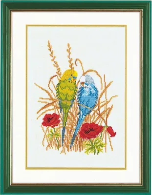 Produktbild von Eva Rosenstand Kreuzstich Set "Wellensittich", Zählmuster, 30x40cm