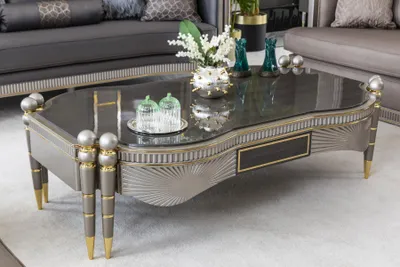 Immagine prodotto di Tavolino grigio Tavolini in metallo design Soggiorno elegante