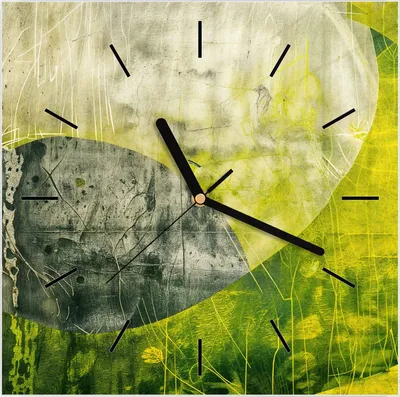 Produktbild von Wanduhr aus Glas mit Motiv Abstraktkunst- 30 x 30 cm - inkl. Aufhängesystem