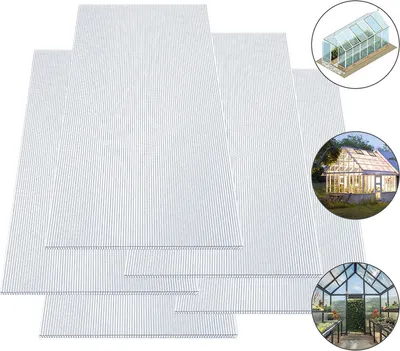Produktbild von Fiqops Doppelstegplatten Polycarbonat Hohlkammerstegplatten 4mm Hohlkammerplatten Stegplatten Gewächshaus 14x