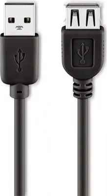 Obrázok produktu pre Goobay 93599 Predlžovací kábel USB 2.0 Hi-Speed, čierny, 1,8 m - USB 2.0 samec (typ A) > USB 2.0 samica (typ A)