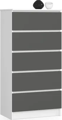 Produktbild von raumhirsch Hochkommode 60cm mit 5 Schubladen Sideboard Schrank Anrichte 121cm hoch 40cm
