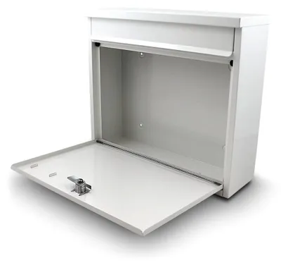 Produktbild von Wandbriefkasten aus Metall in Weiß