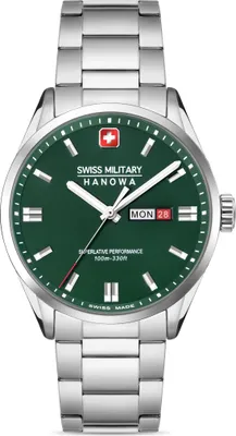 Produktbild von SWISS MILITARY HANOWA Herrenuhr Quarzuhr silber / grün onesize Herren 43 SMWGH0001601, SMWGH0001602, SMWGH0001603, SMWGH0001610