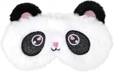Productafbeelding van 3D-slaapmasker - zacht pandamateriaal - voor kinderen en volwassenen - 1 stuk - 19 x 13 cm