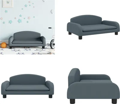 Produktbild von vidaXL Kindersofa Dunkelgrau 70x45x30 cm Stoff - Kindersofa - Kindersofas - Minisofa - Spielzimmersofa
