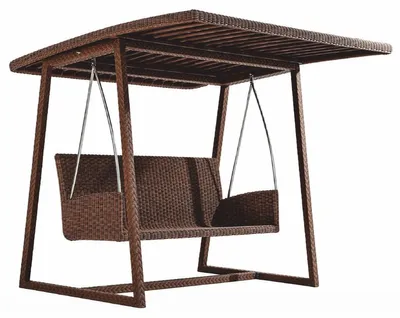 Produktbild von Casa Padrino Luxus Hollywoodschaukel mit Sonnendach Dunkelbraun 226 cm - Garten Möbel
