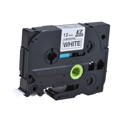 Produktbild von Laminiertes Etikettenband Schwarz auf Weiß Kompatibel mit Brother P-Touch-Etikettendrucker PT-1010 / PT-2100 / PT-18R / PT-E200 / PT-9500 12 mm * 8 m