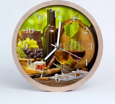 Produktbild von Holzuhr 20fi cm wanduhr - Trauben für den Wein