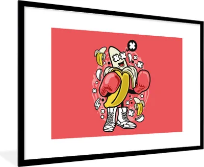 Produktbild von MuchoWow® MuchoWow® Gerahmtes Poster Boxen - Banane - Jahrgang 90x60 cm - Poster mit zchwarzem Bilderrahmen - Wanddekoration - Fotos