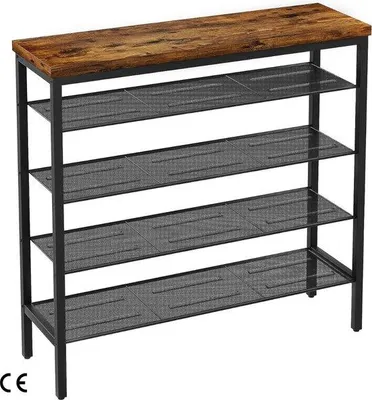Produktbild von Famanu Schuhbank mit Schuhschrank, Schuhregal und Organizer 105x30x95 cm - 5-stufige Schuhaufbewahrung und multifunktionale Ablage