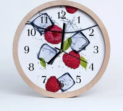 Produktbild von Holzuhr 20fi cm wanduhr - Himbeeren Obst