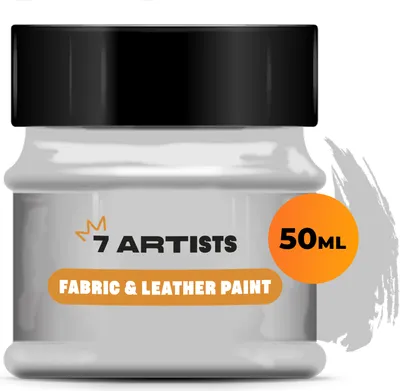 Produktbild von 7 Artists Acryl Farbe, Leder Farbe, Stoff Farbe, Textil Farbe, Acrylfarbe 50ml Grau - Wasserfeste Acrylfarbe zum Textil Färben/Leder Färben & Acrylfarben Künstlerbedarf