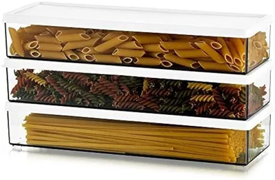 Produktbild von PromoHome® Luftdichte Pastabewahrbehälter, 3-teiliges Set Transparente Küchenaufbewahrung, 11 L