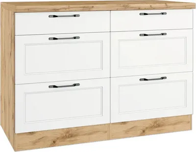 Produktbild von Held Möbel Auszugunterschrank Lübeck BxTxH 120 x 60 x 86 cm weiß matt zerlegt 465.1.6330