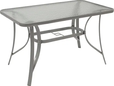 Produktbild von DEGAMO Gartentisch Esstisch Glastisch Tisch 120x70cm, Metall grau + Sicherheitsglas