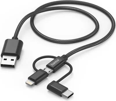 Produktbild von hama 3in1 Kabel 1,5 m schwarz, 1 St.