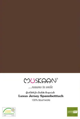 Produktbild von Jersey Spannbettlaken 180x200 - 200x200 cm Braun - 100% Baumwolle
