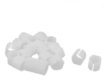 Stuhlrohr-Fußklemmen U-Form 21x22 mm 20 Stück Weiß