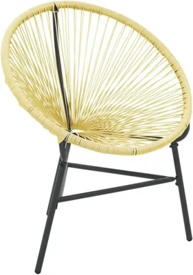 Produktbild von Acapulco-Gartenstuhl, Gartensessel aus Rattan, mexikanischer Sessel, Gartenstuhl aus Poly-Rattan in Beige