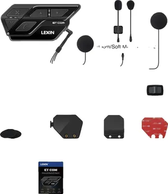 Produktbild von Helm-Intercom, Bluetooth 50, DIY-Farbgestaltung, Doppelpack 2PC