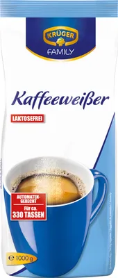 Produktbild von Krüger Kaffeeweißer laktosefrei Coffee Creamer (1 kg Beutel) + usy Block