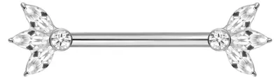 Produktbild von Brustwarzenpiercing, Zungenpiercing, Intim-Piercing Titan Nippelpiercing mit Innengewinde LOTUSBLÜTE