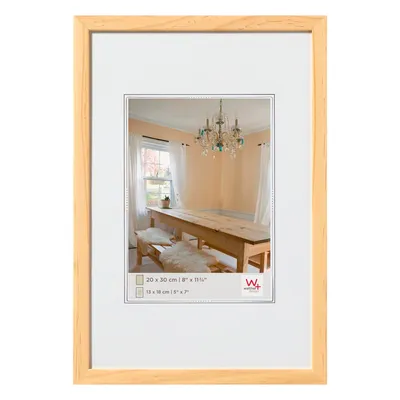 Image de Cadre photo en bois massif, profilé fin, dimensions 13x18 cm, couleur naturelle, marque Walther Peppers
