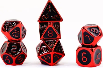 Produktbild von FanRoll Würfel Set Red with Black Enamel (7)